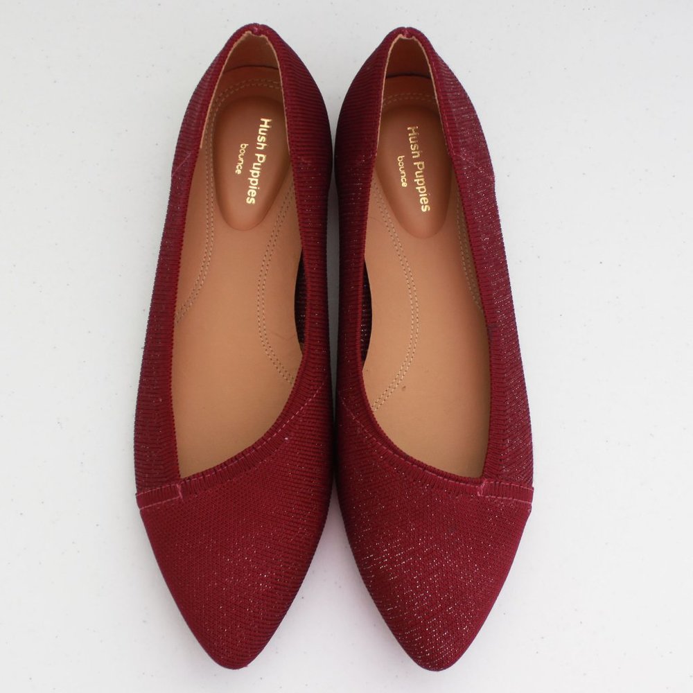 Hush Puppies berry sparkle flats size 8